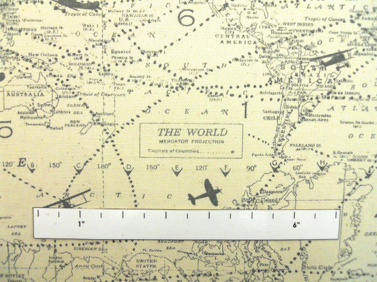 Cotton Canvas World Map Print1