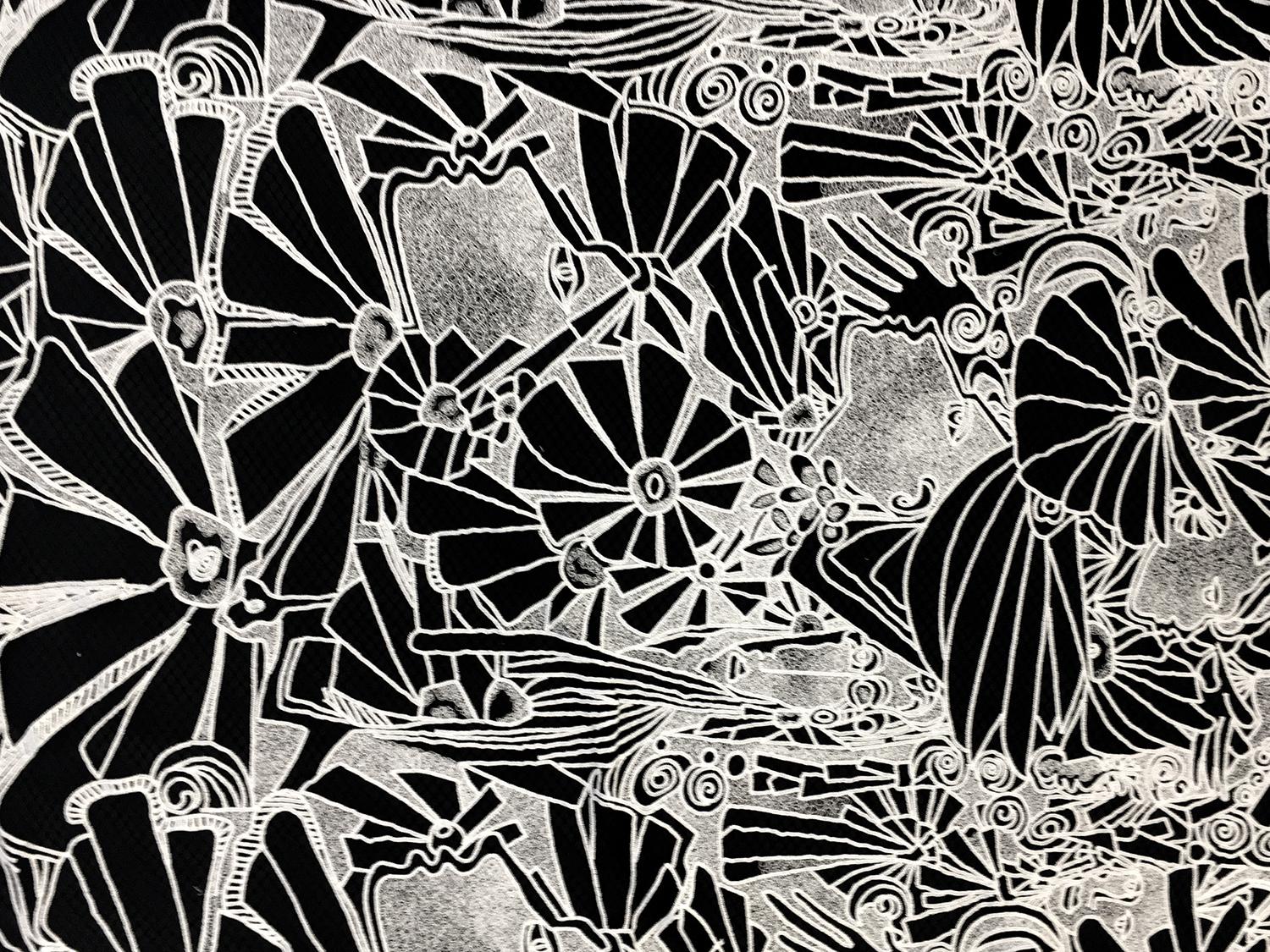 Embroidered Birdcage Tulle0