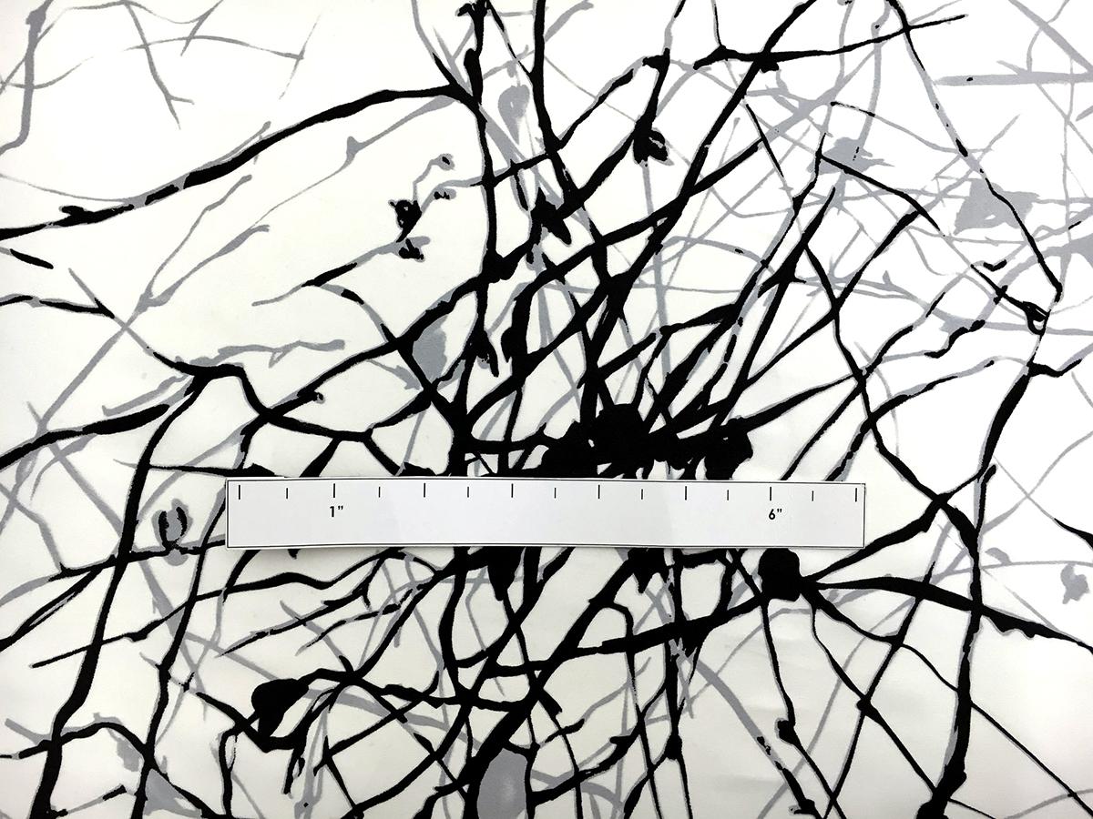 Printed Silk Charmeuse with Abstract Line Patterns1