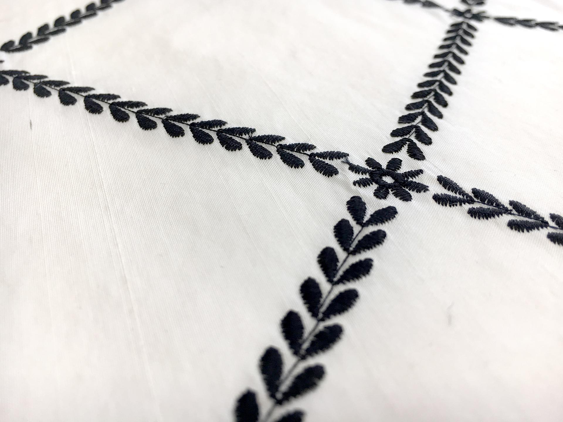 Embroidered Silk Shantung with Diamond Print2