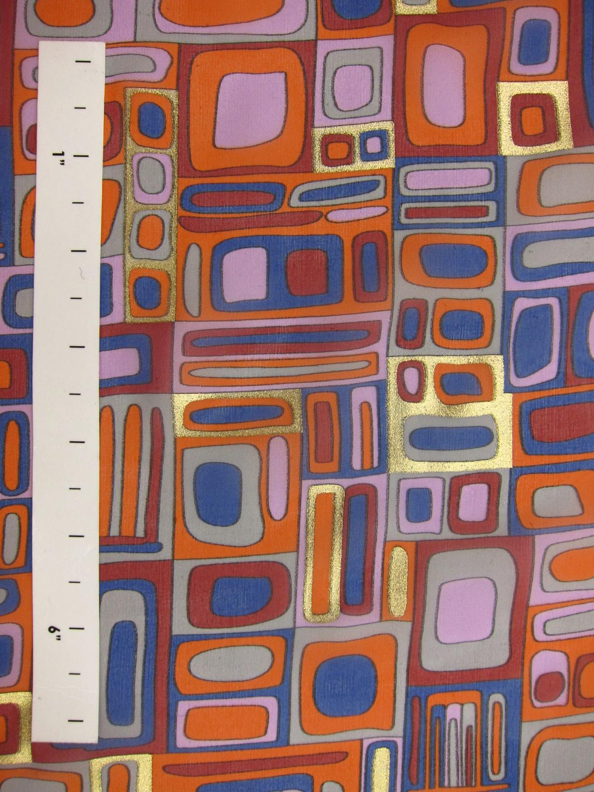 Metallic Printed Silk Chiffon1