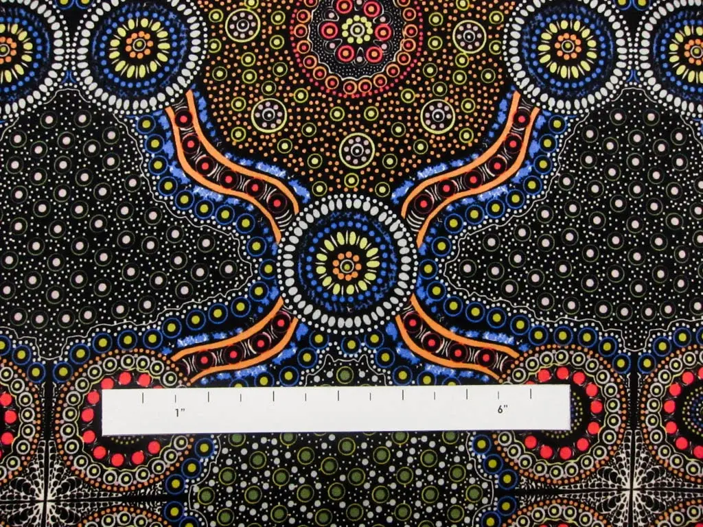 Australian Cotton Print With Aboriginal Motif1