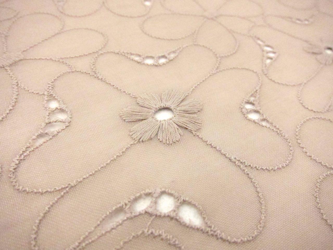 Cotton Voile Eyelet in Taupe2
