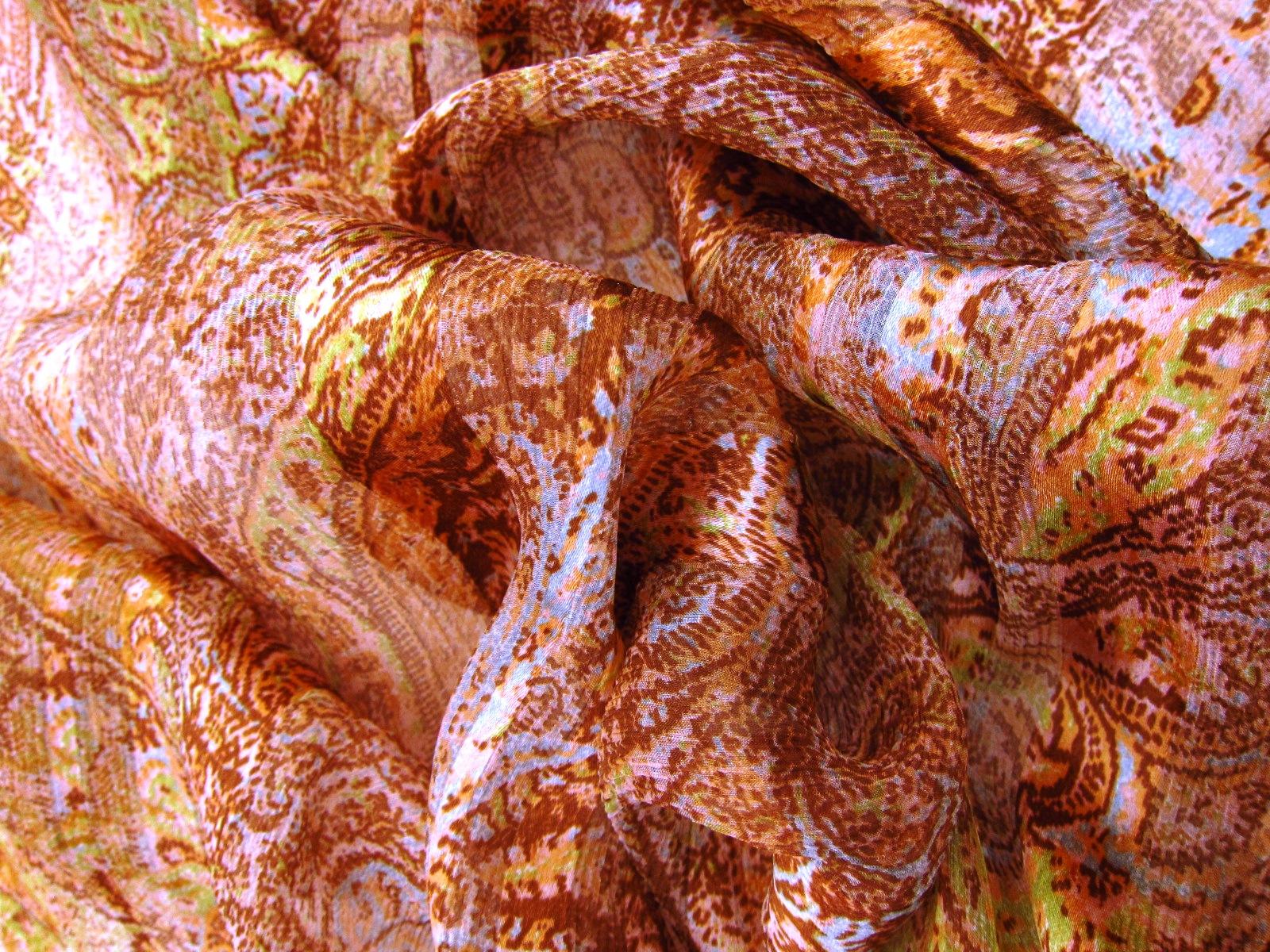 Printed Satin Stripe Silk Chiffon2