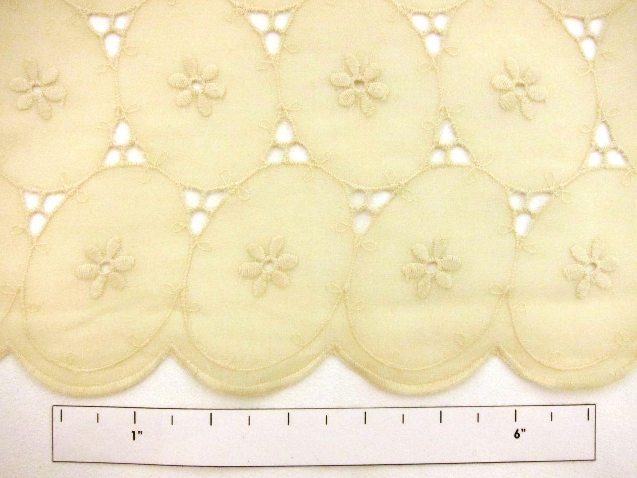 Cotton Voile Eyelet in Cream1