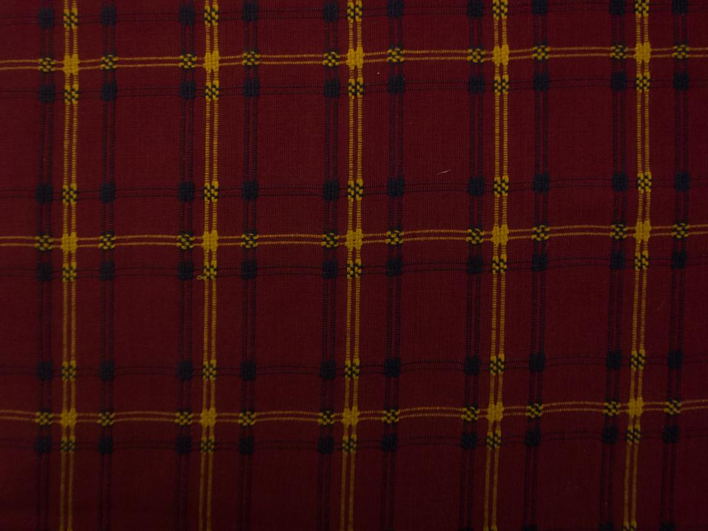 Woven Cotton Novelty Plaid in Burgundy Mustard Black