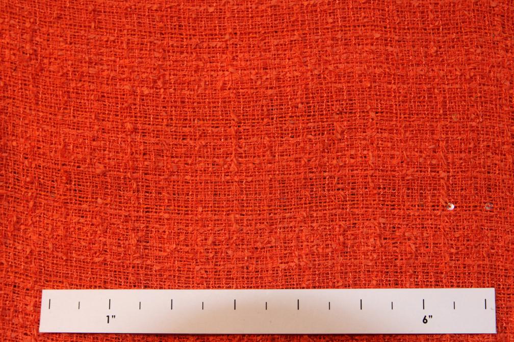 Sequined Cotton Tweed in Scarlet0