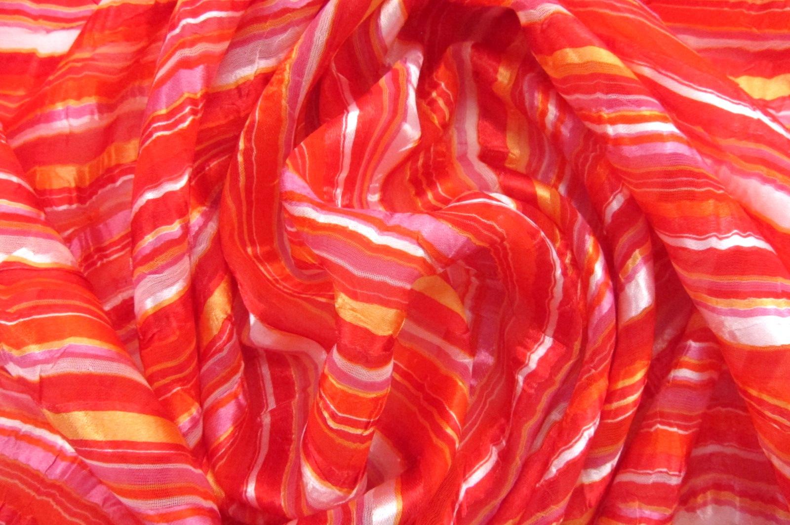 Printed Satin Stripe Chiffon3