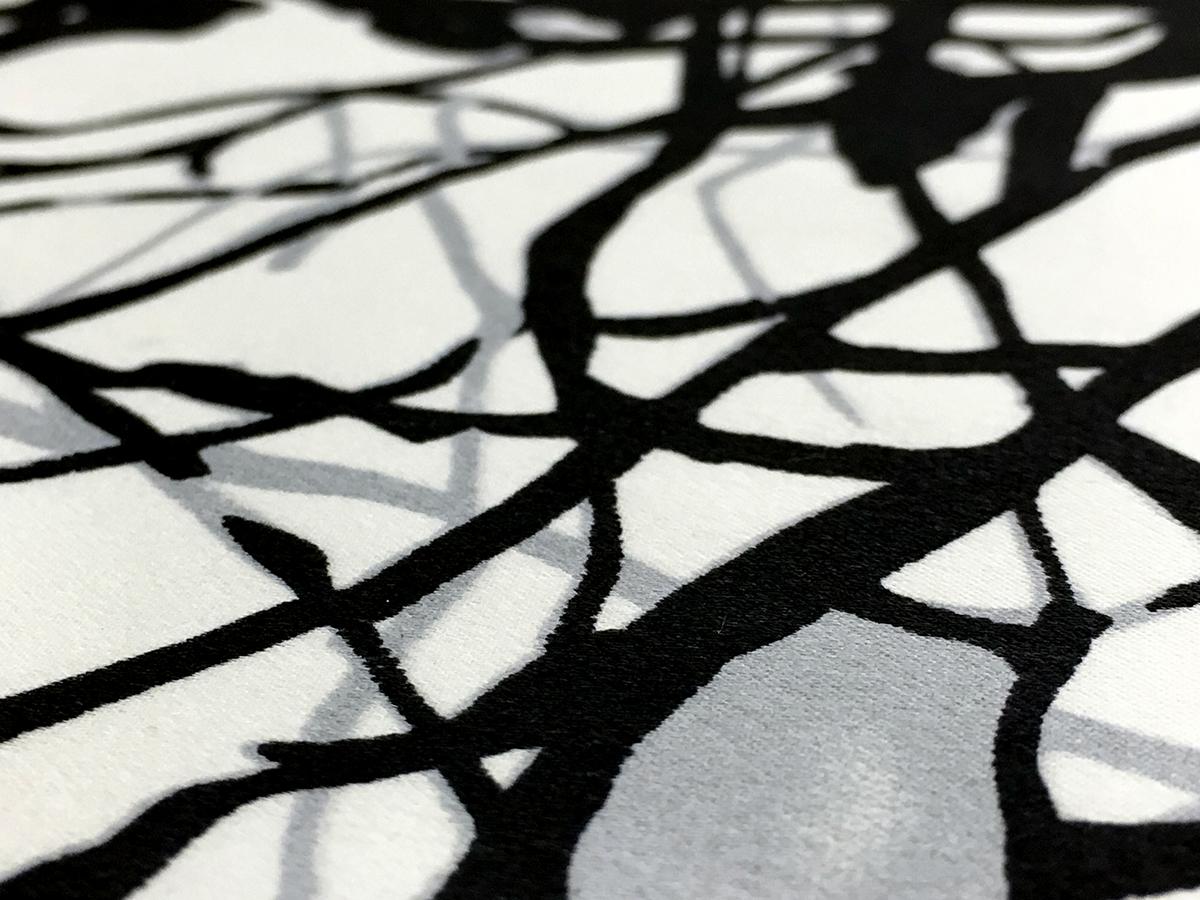 Printed Silk Charmeuse with Abstract Line Patterns2