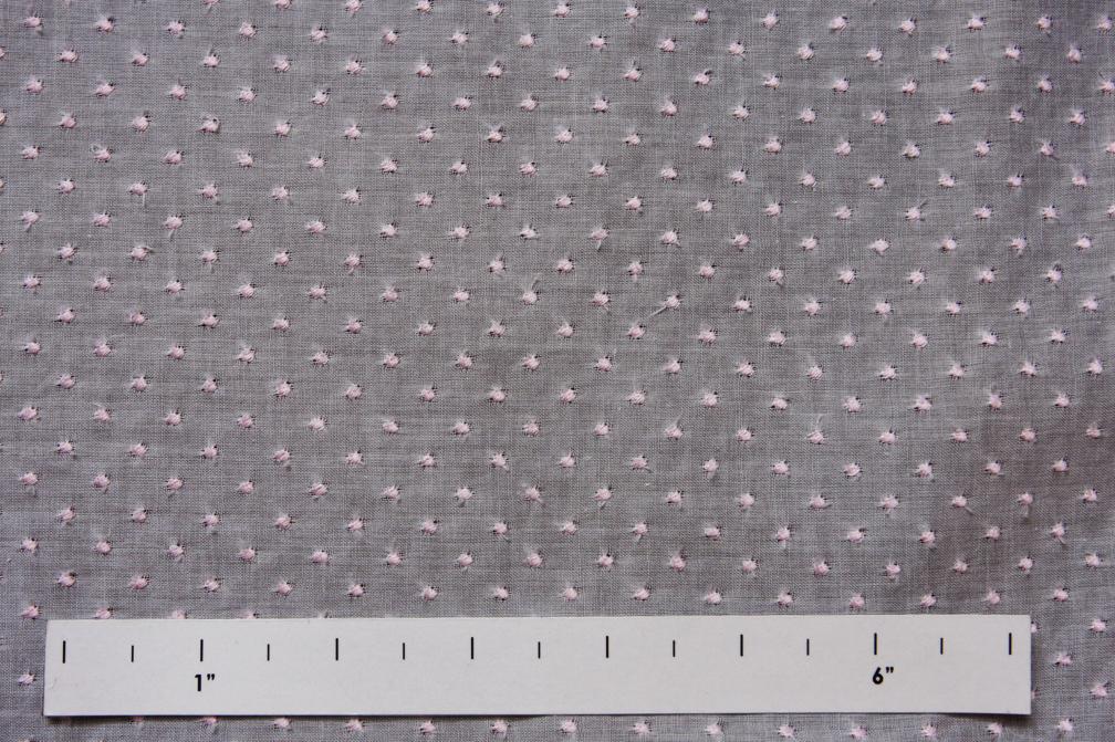 Cotton Voile Embroidery (Pink Dots)0