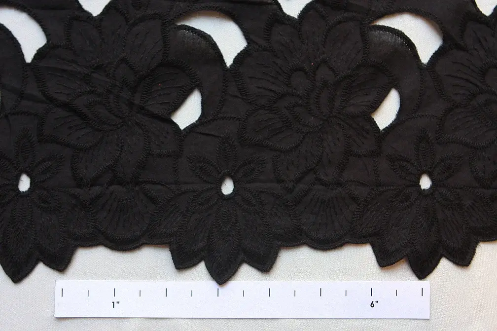 Cotton Eyelet in Black0