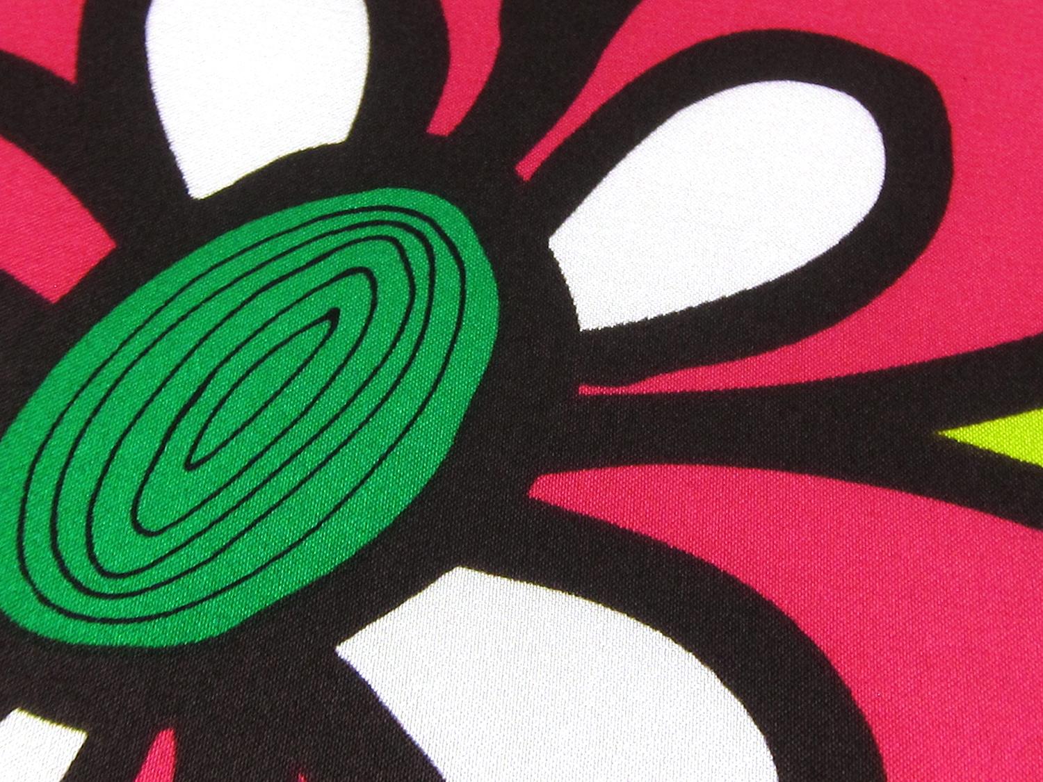 Printed Silk Charmeuse with Vibrant Illustrated Flowers2