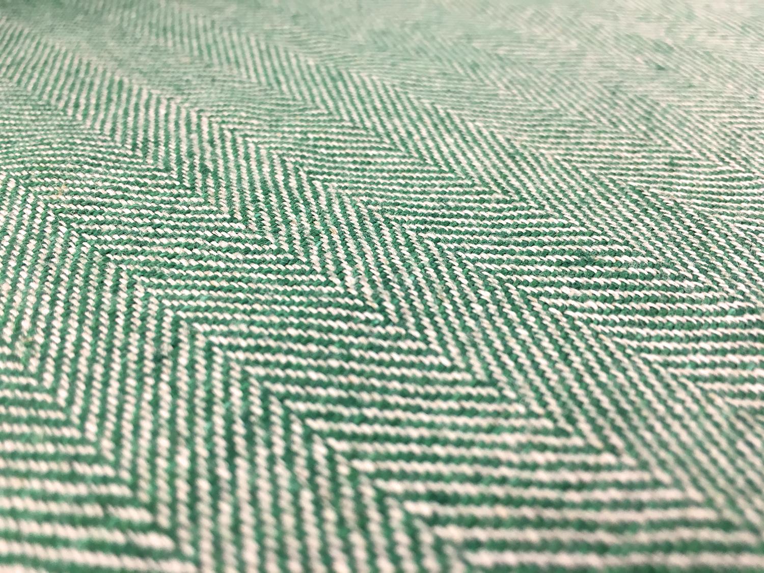 Linen Herringbone in Grass Green2