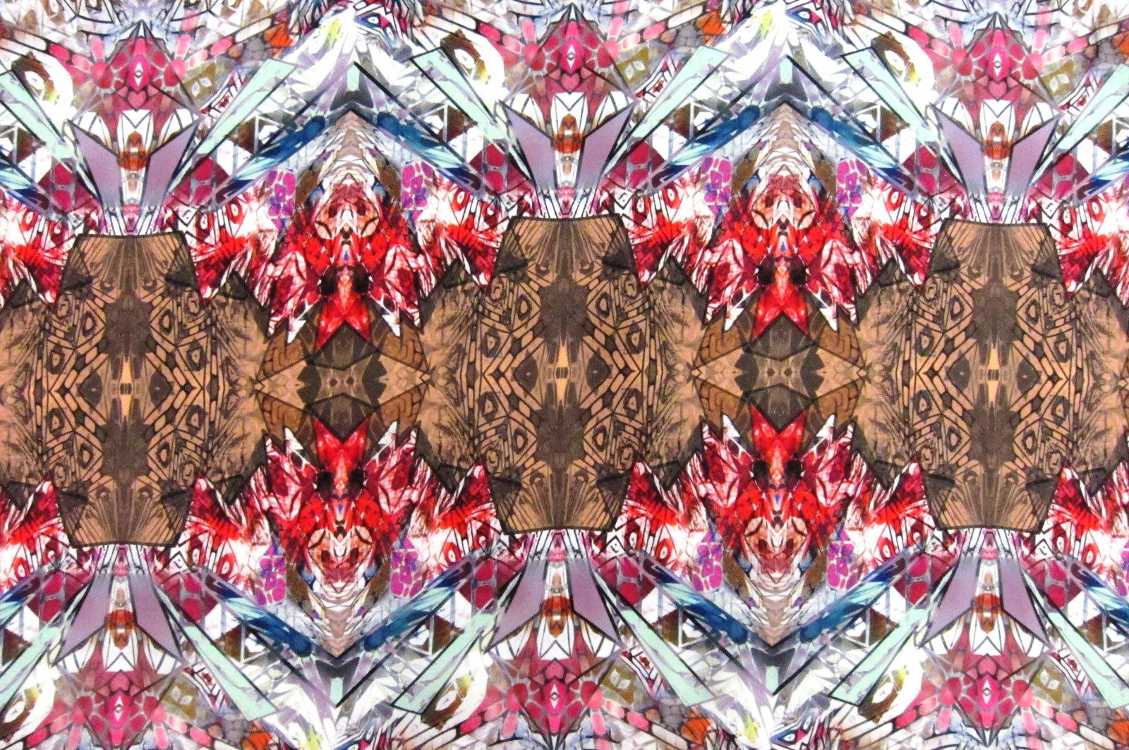 Printed Silk Charmeuse Paisley in Orange Brown Background