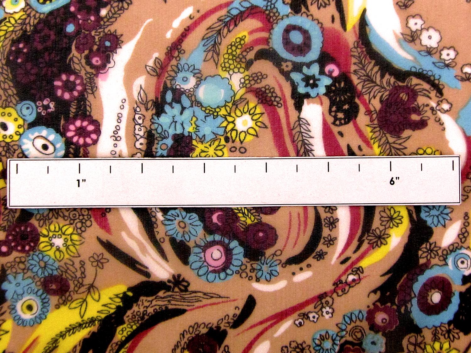 Printed Silk Chiffon with Swirls and Mini Flowers1