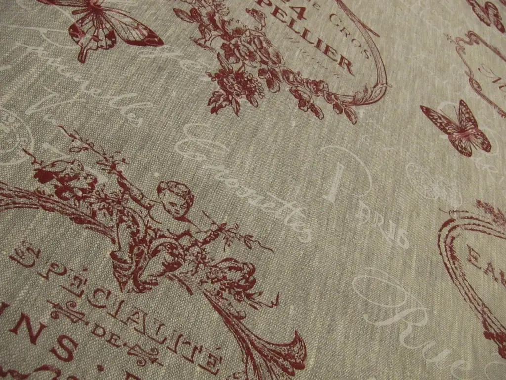 Linen Upholstery Parisian Print2