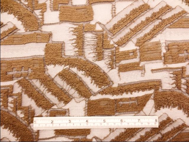 Taupe and coffee cream abstract French Chantilly Lace