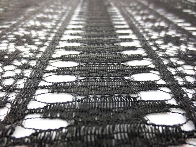 Double scallop black floral French Chantilly Lace