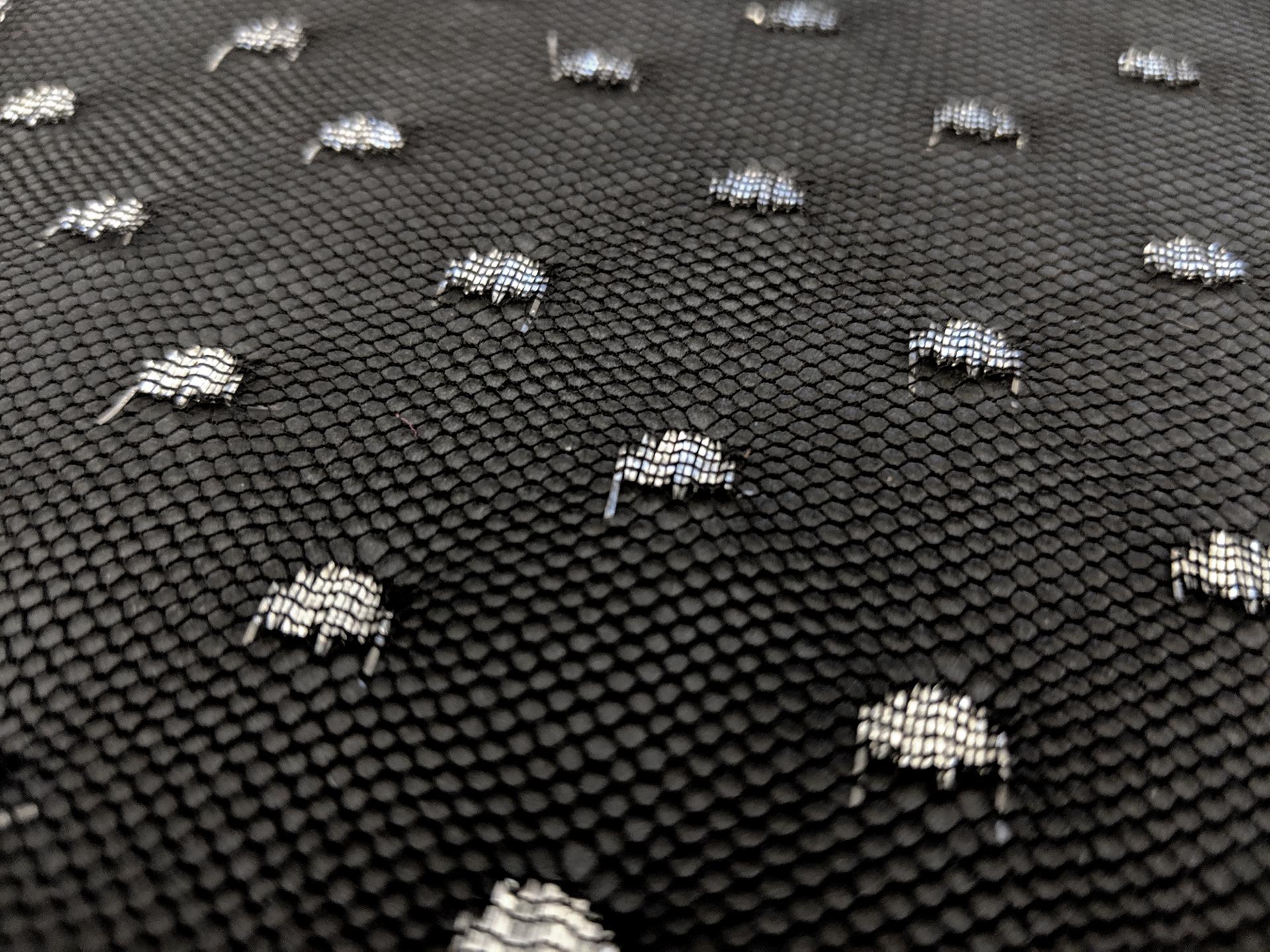 Metallic Point D'Sprit Net in Black and Silver