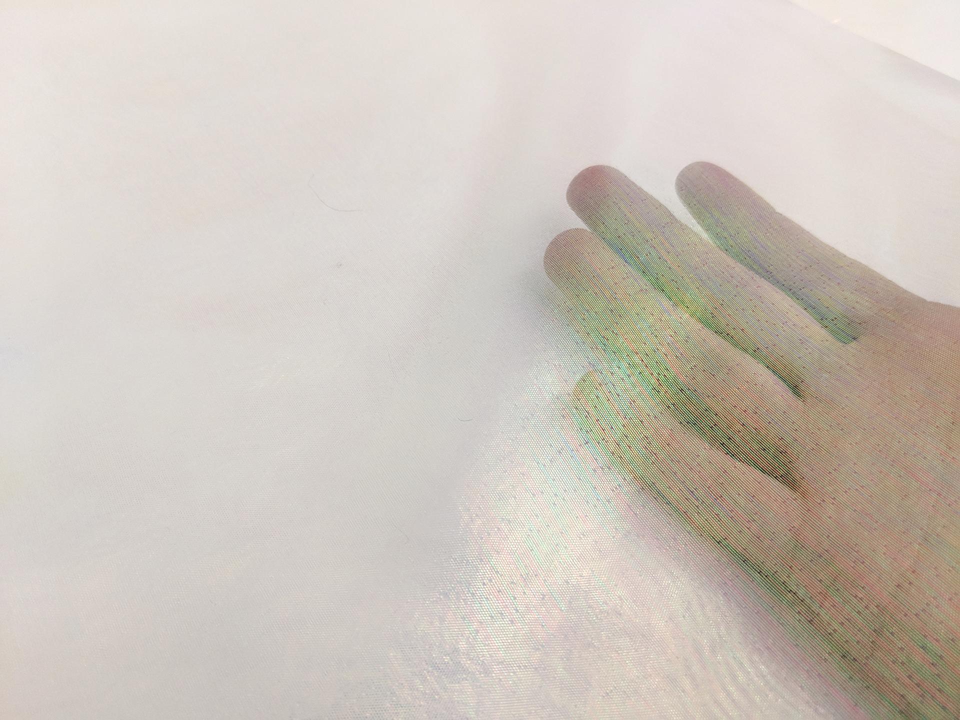 Sheer Opalescent Organza in White