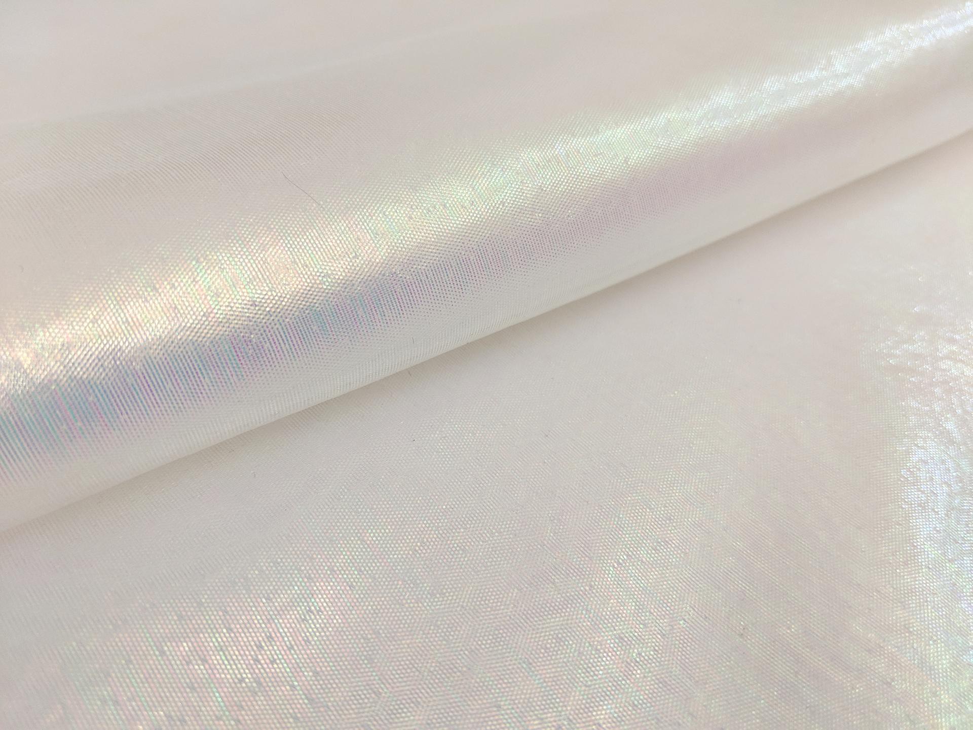 Sheer Opalescent Organza in White