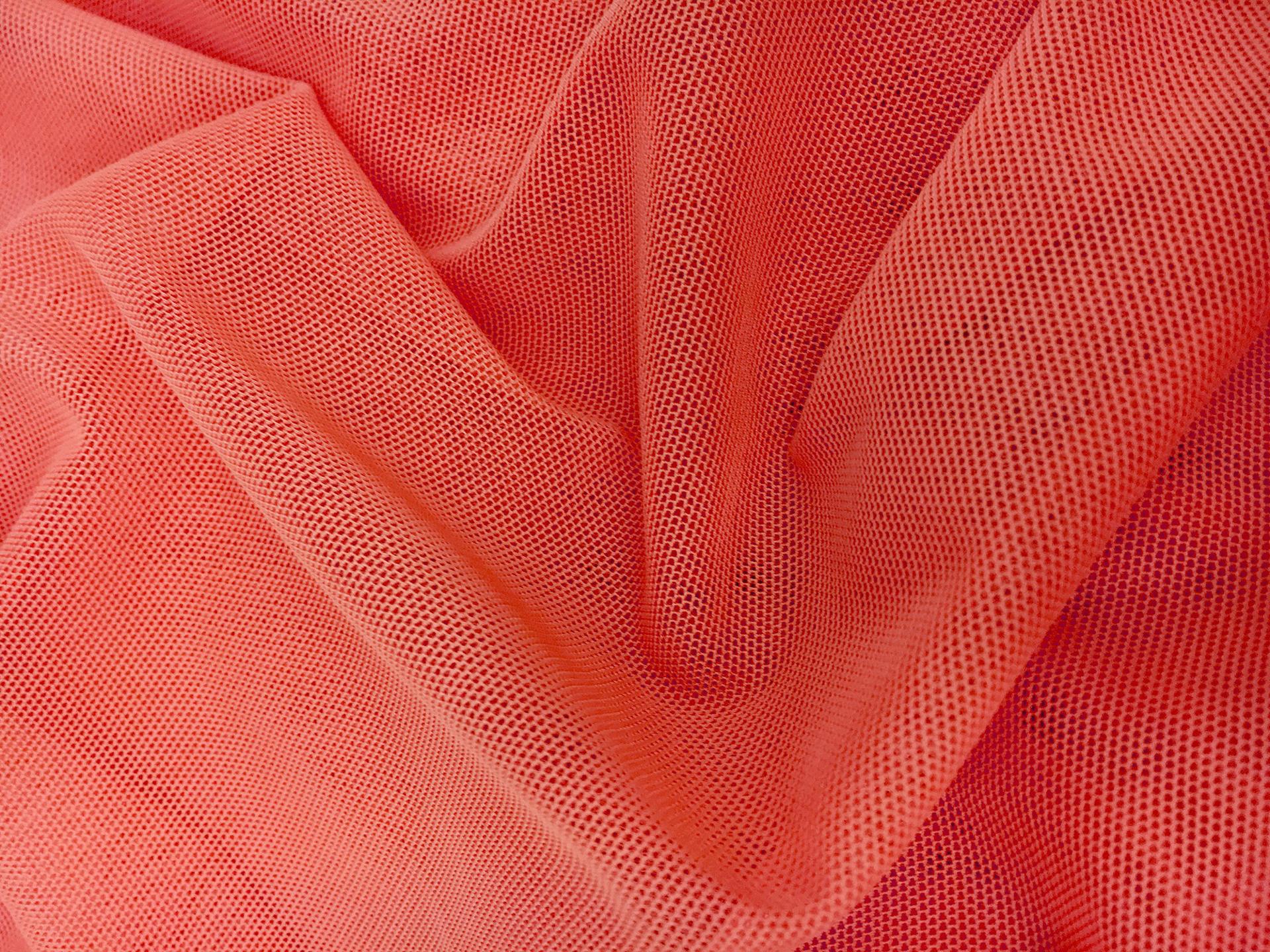 Stretch Tulle in Bright Salmon