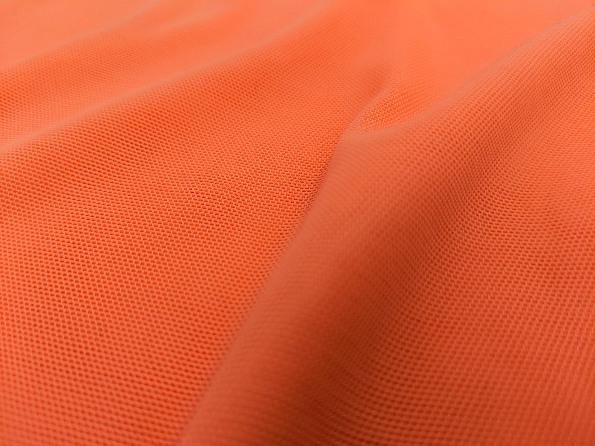 Stretch Tulle in Neon Orange