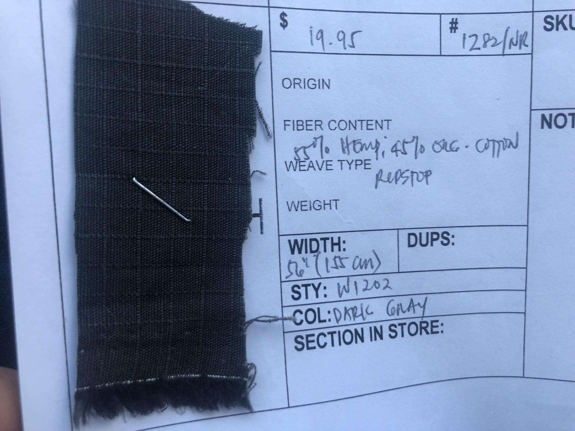 DNP HEMP & ORGANIC COTTON RIPSTOP