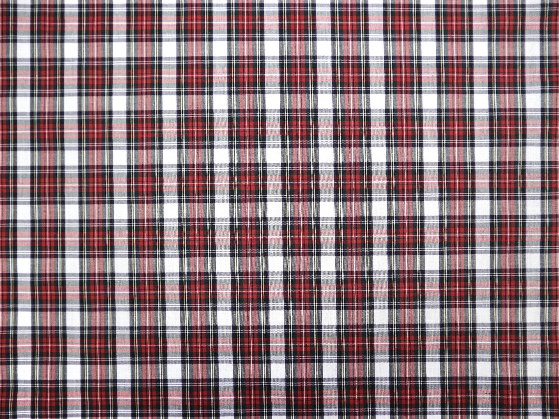 Pima Cotton Tartan Plaid in Red, Black & White