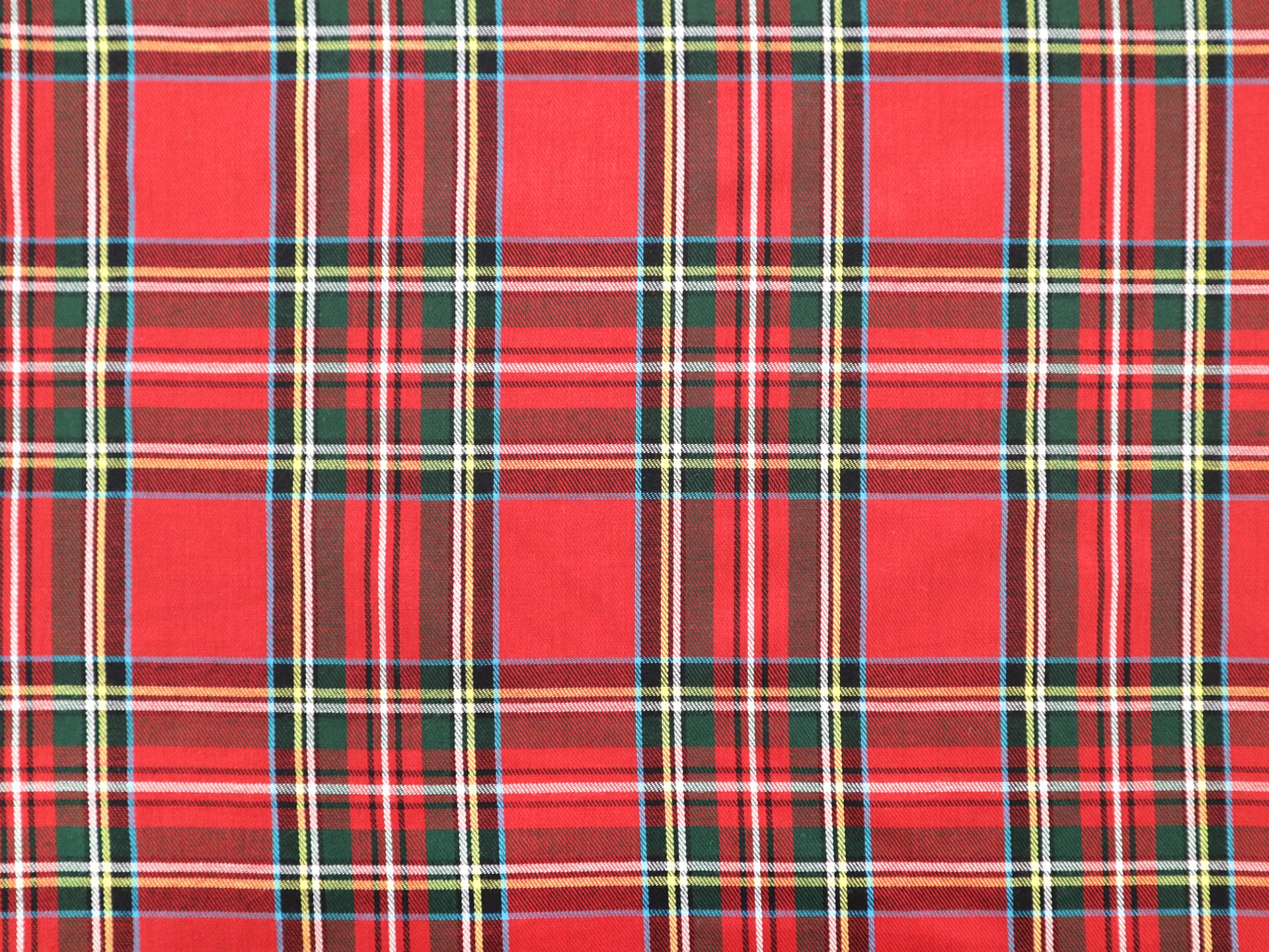 Cotton Stewart Tartan Twill Shirting in Red