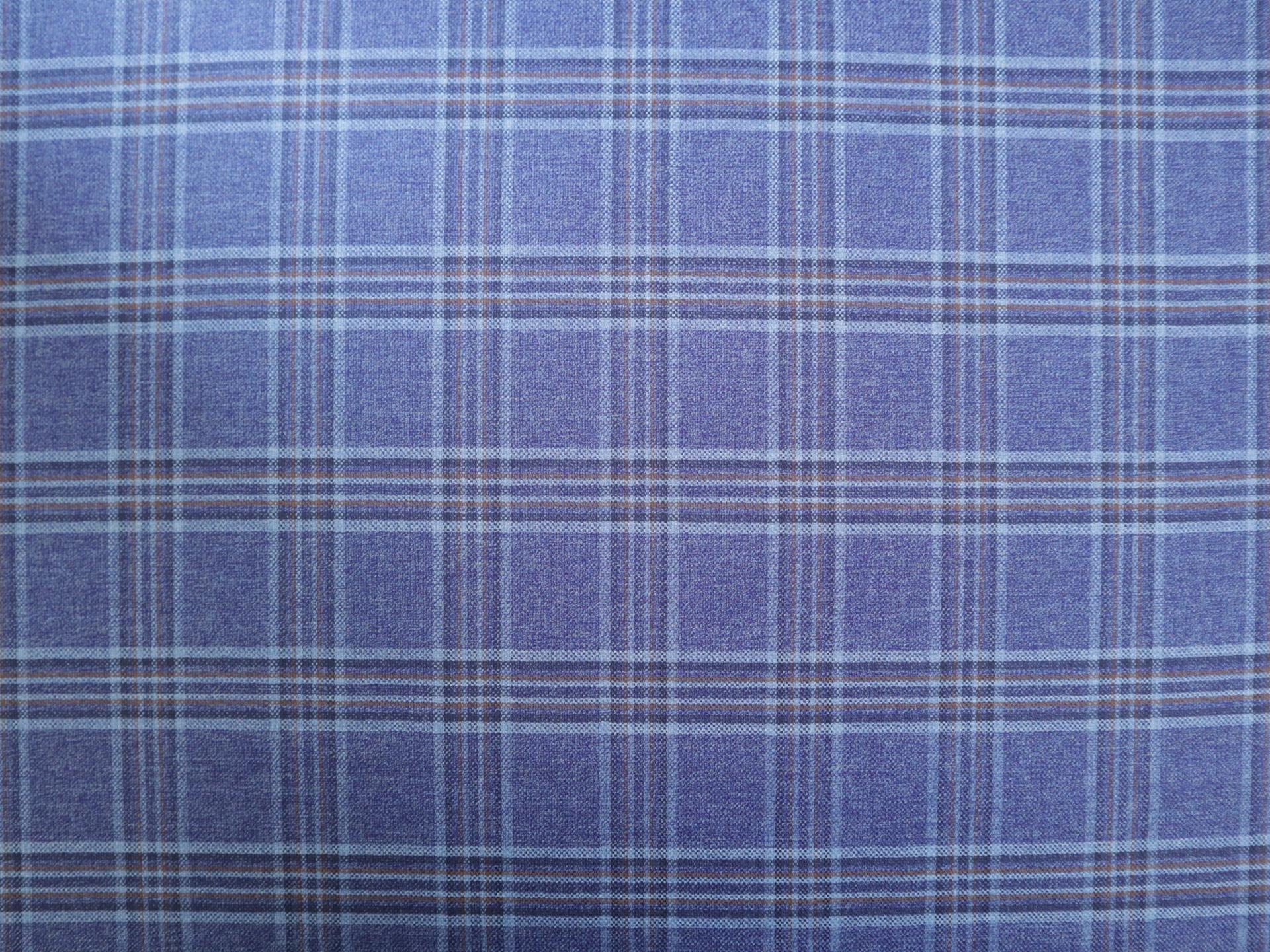 Italian Virgin Wool Tartan Plaid Suiting in Blue