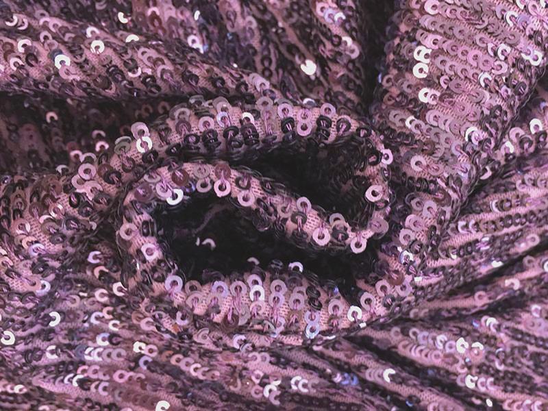 Fantasia Mini Sequins on Stretch Tulle in Purple