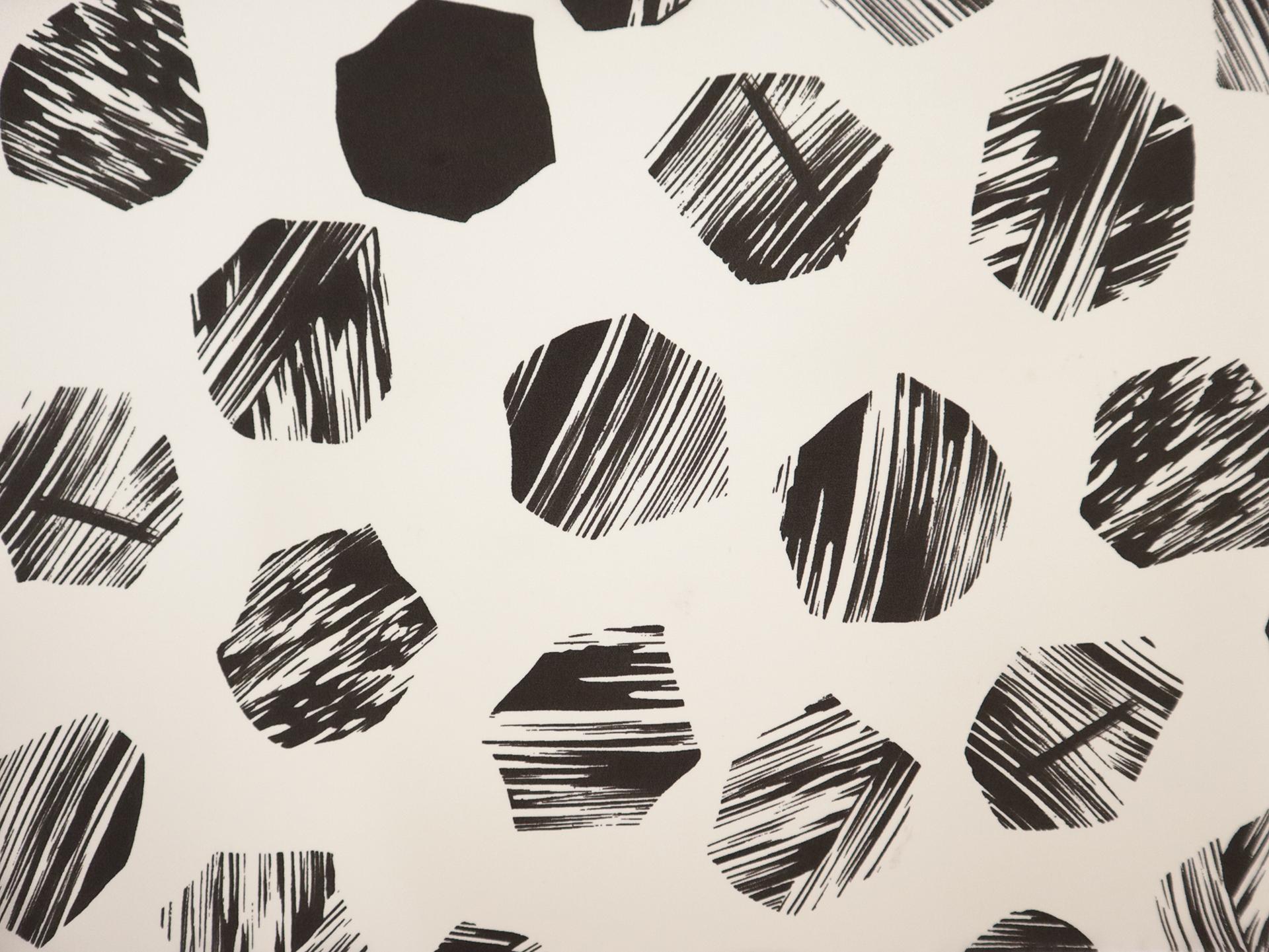 Silk Crepe de Chine with Painterly Hexagons Print