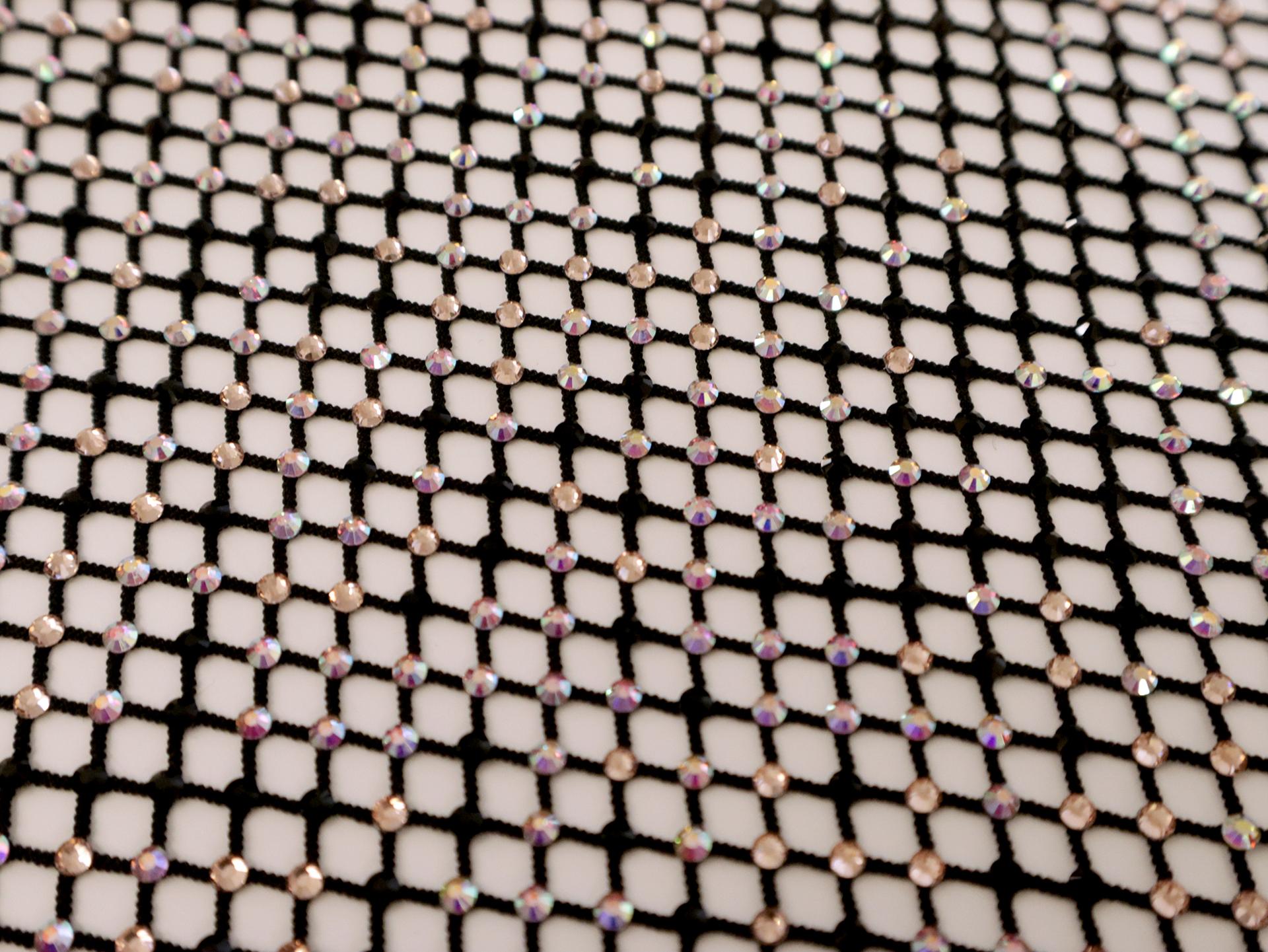 Black & Iridescent Crystals on Net