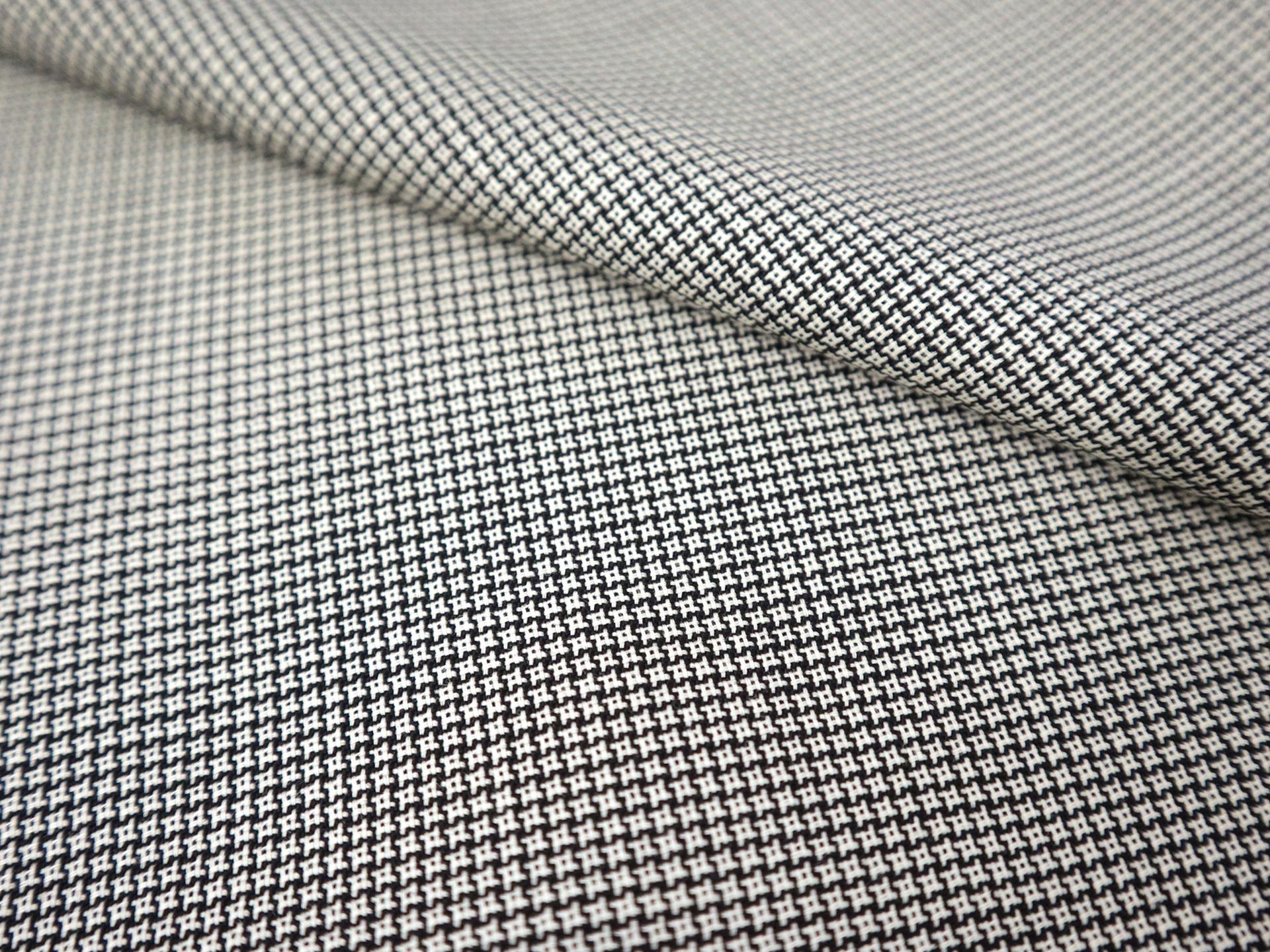 Wool Petit Houndstooth Suiting in Black & White