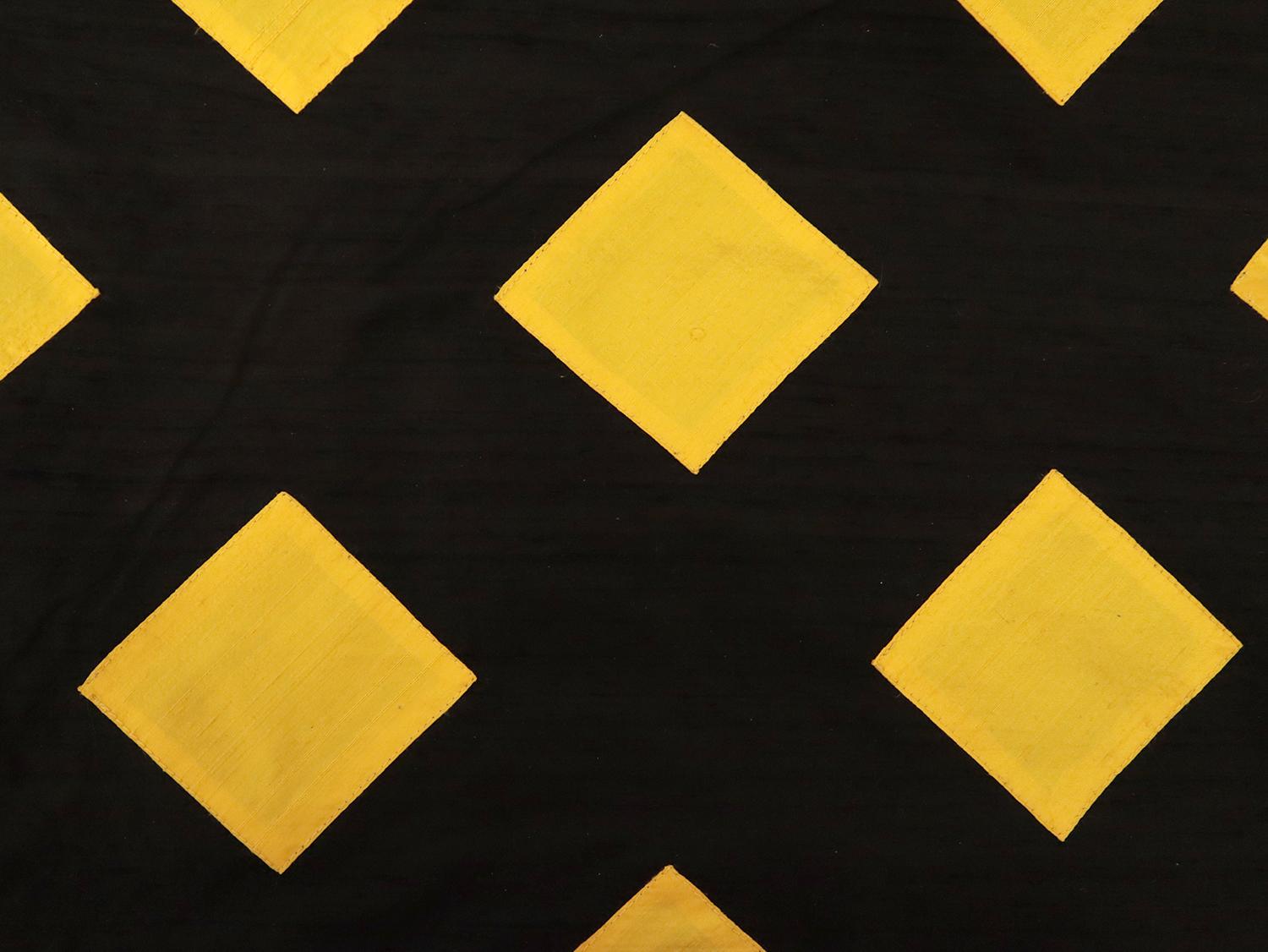 Color Block Appliqué Silk Shantung