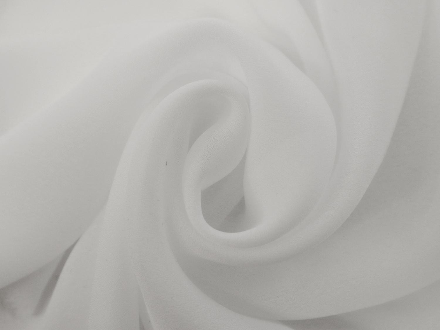 Polyester Double Georgette in White