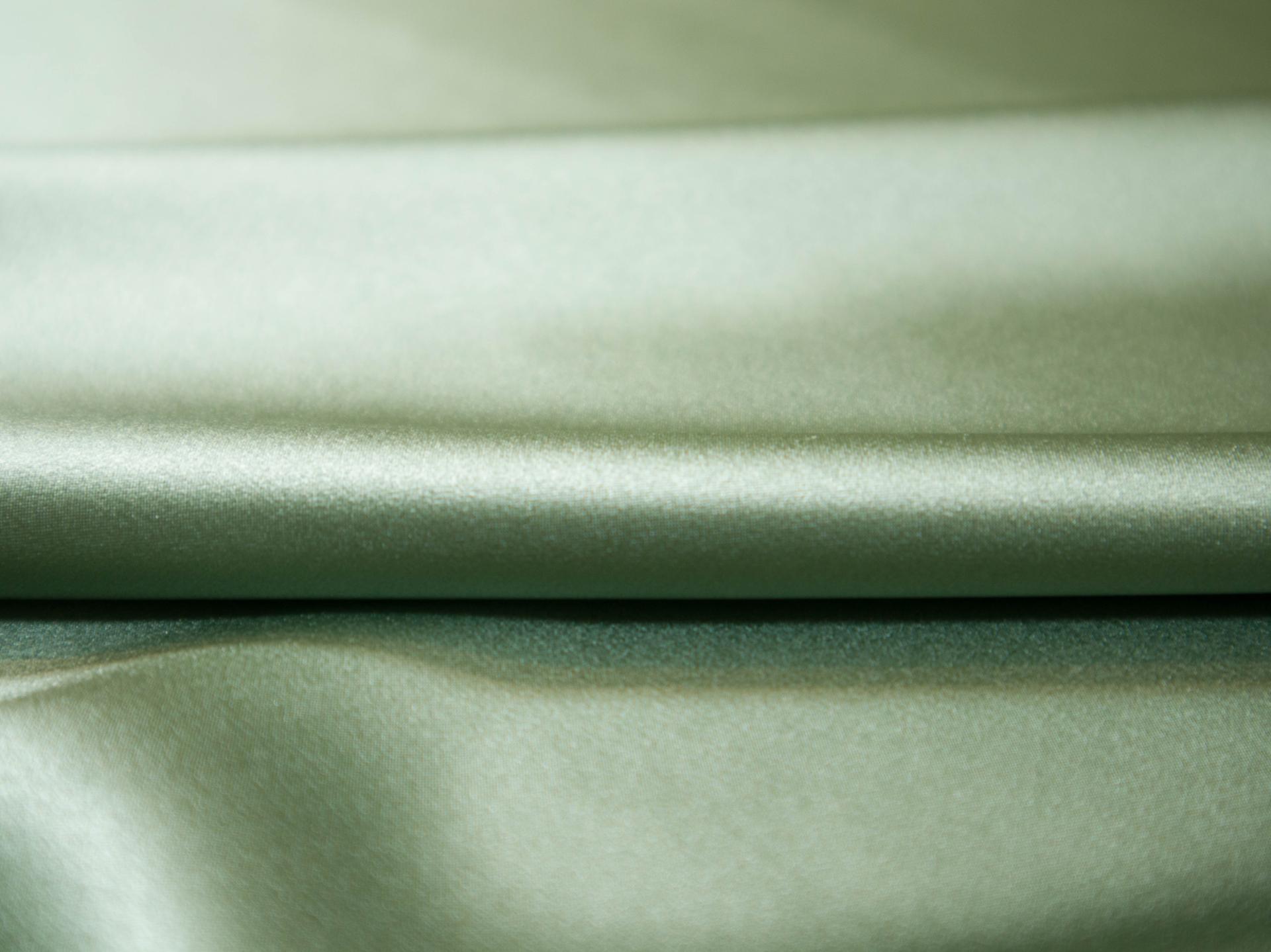 Solid silk charmuese in dill - flat