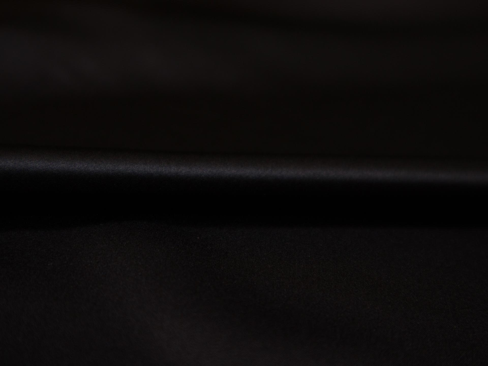 Solid silk charmuese in black- flat