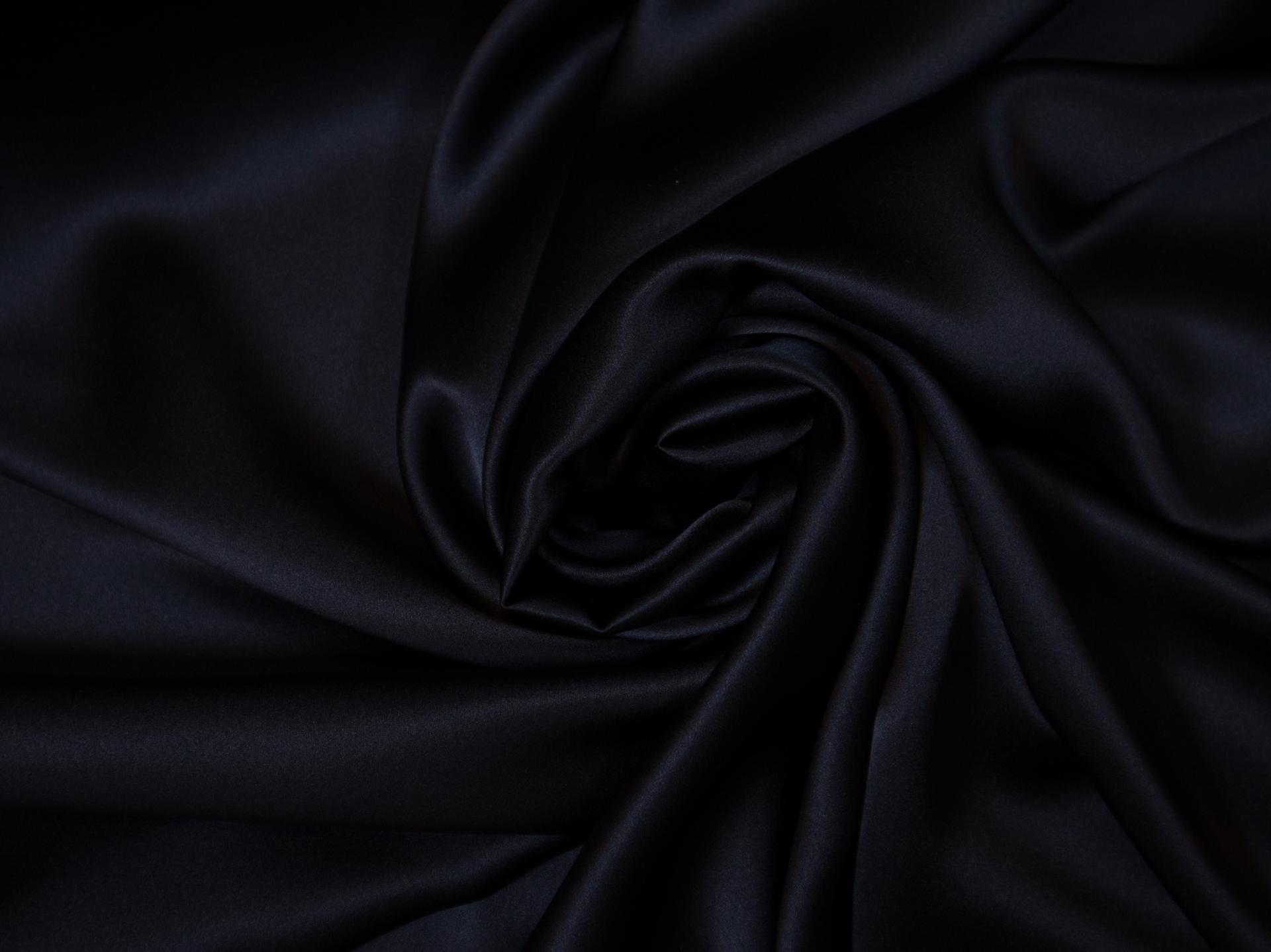 Solid silk charmuese in Navy- draped