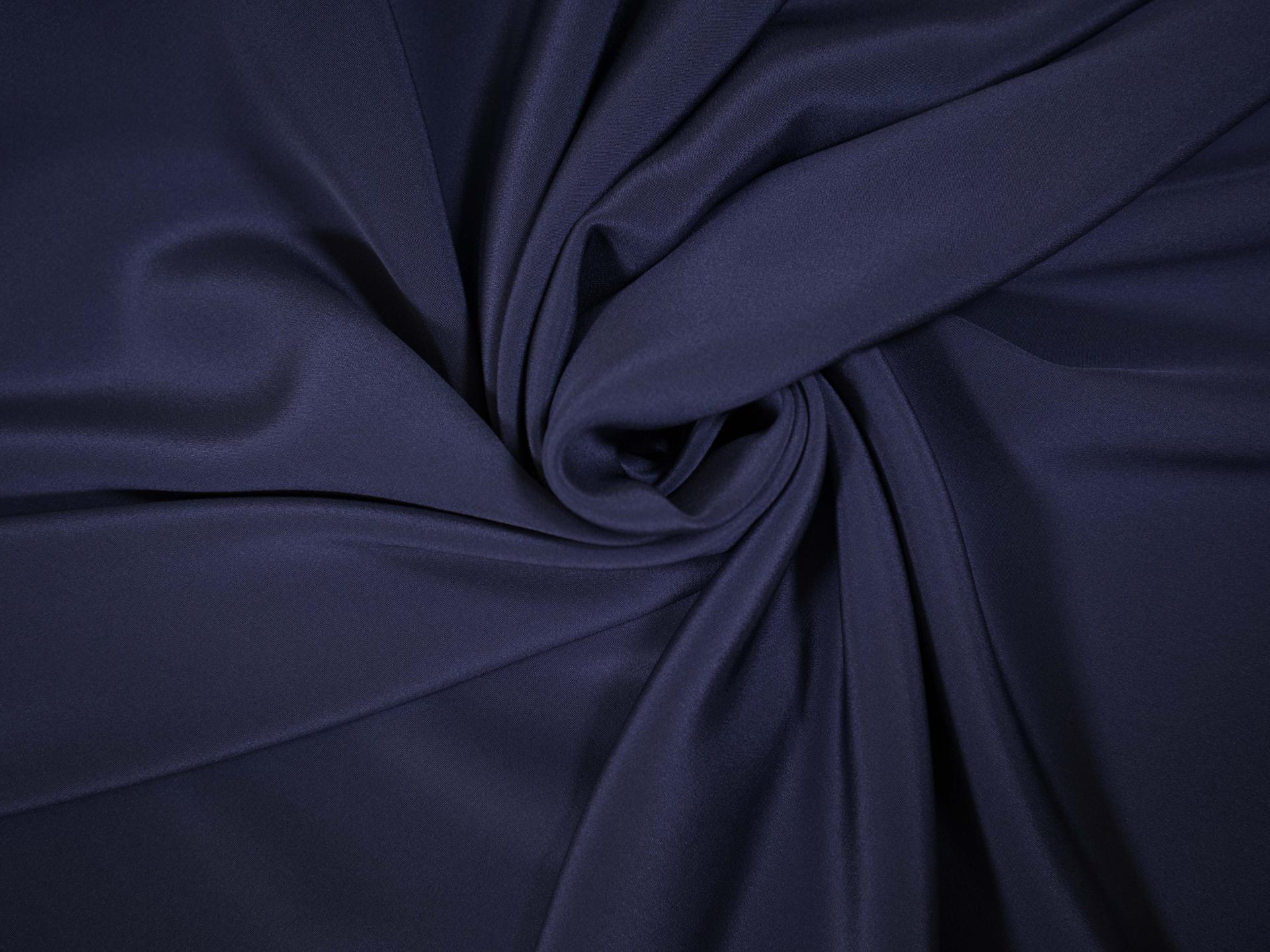 silk 4 ply crepe in Cadet- draped