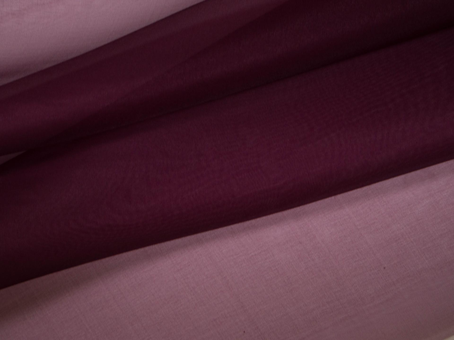 Silk organza in Eggplant folded