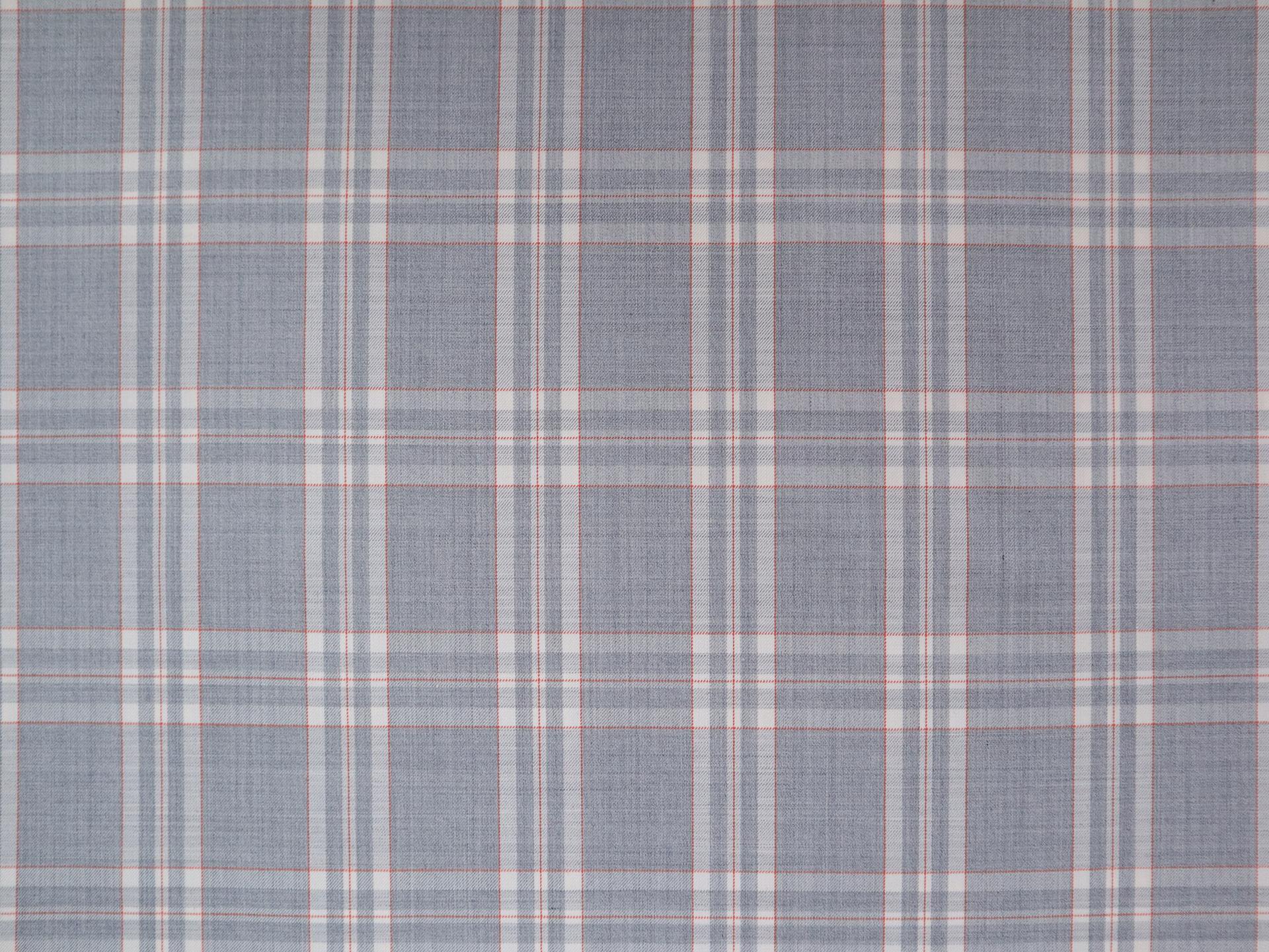 Super Fine Wool Blend Plaid Suiting in Grey