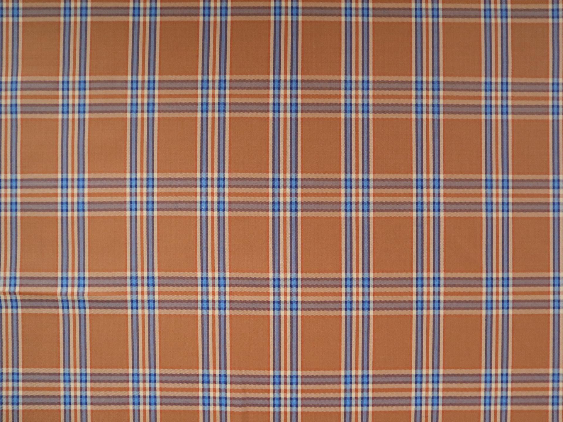 Super 160s Wool Blend Plaid Suiting in Copper