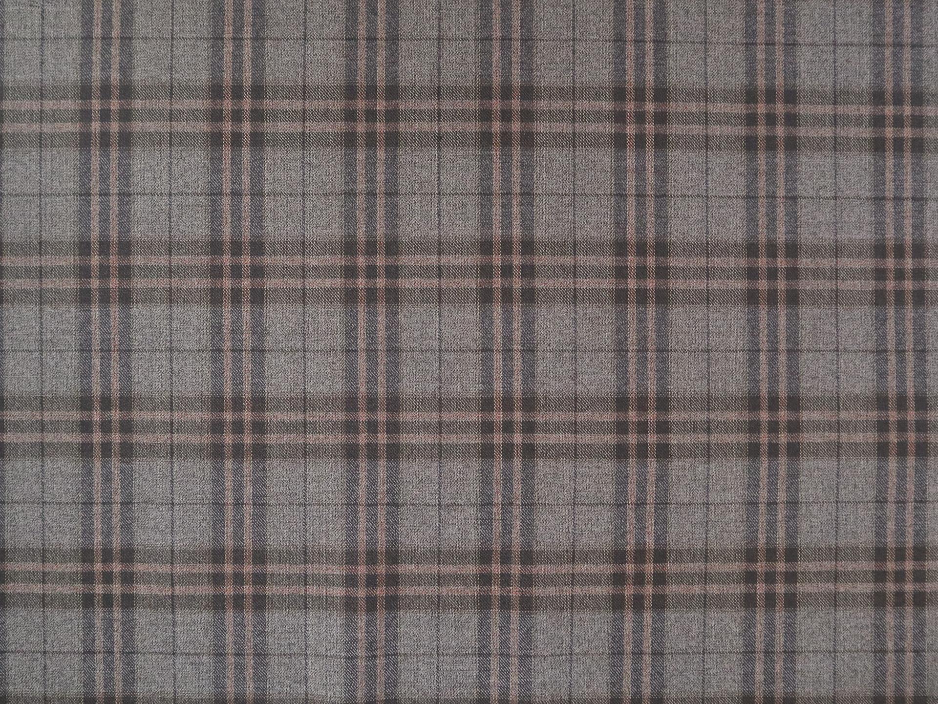 Extra Fine Wool Plaid Suiting in Black Smoke