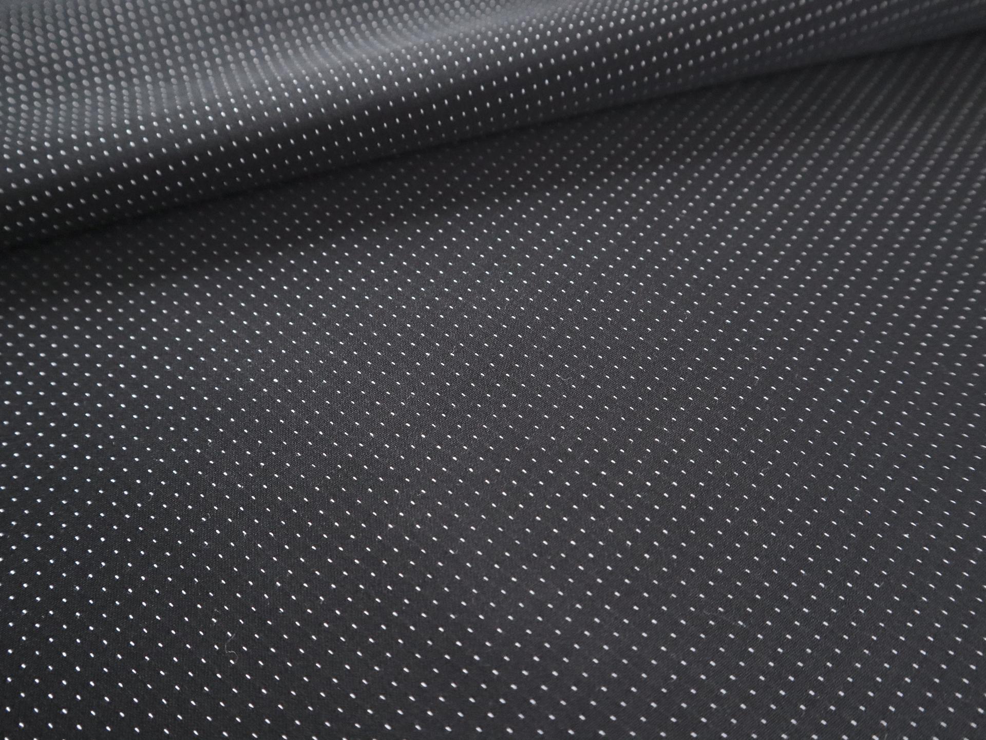 Two-Ply Cotton Pin Dot Shirting in Black