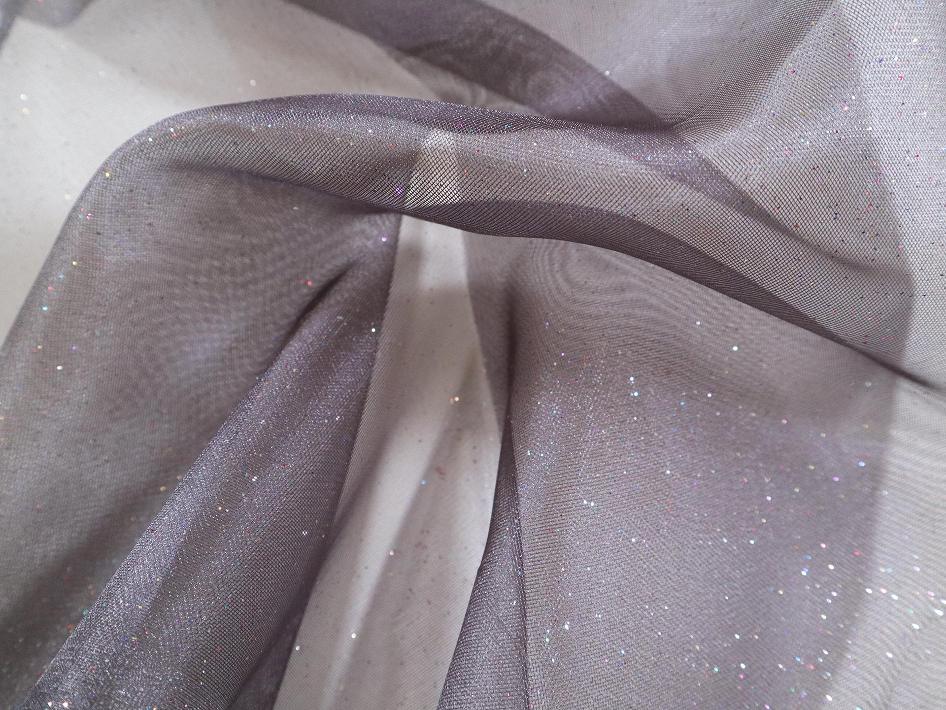 Glitter Mesh in Gunmetal Grey