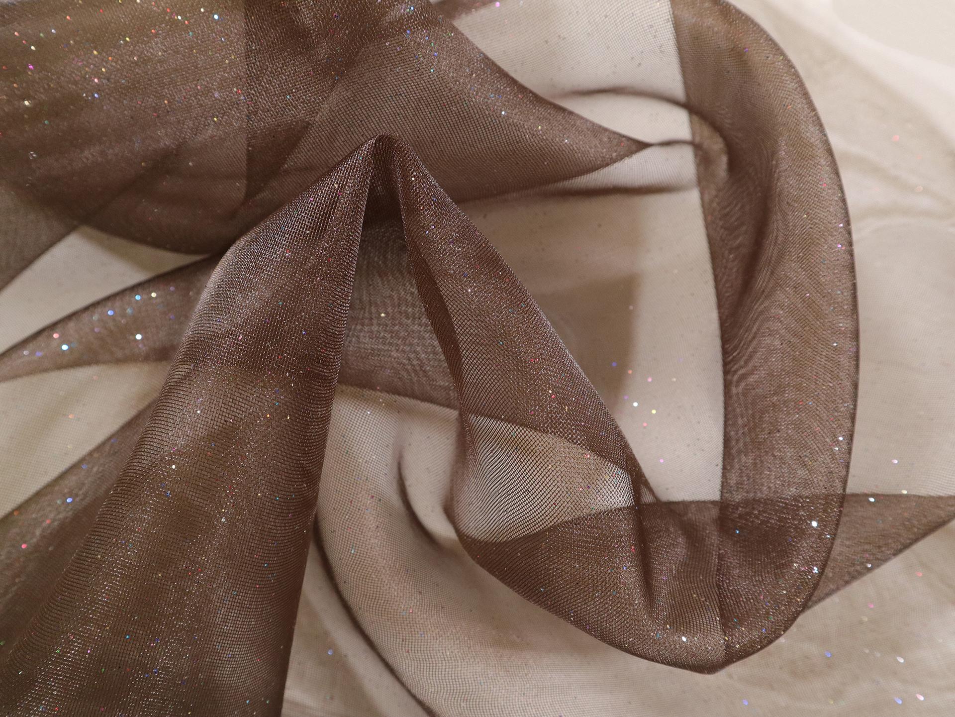 Glitter Mesh in Dark Brown