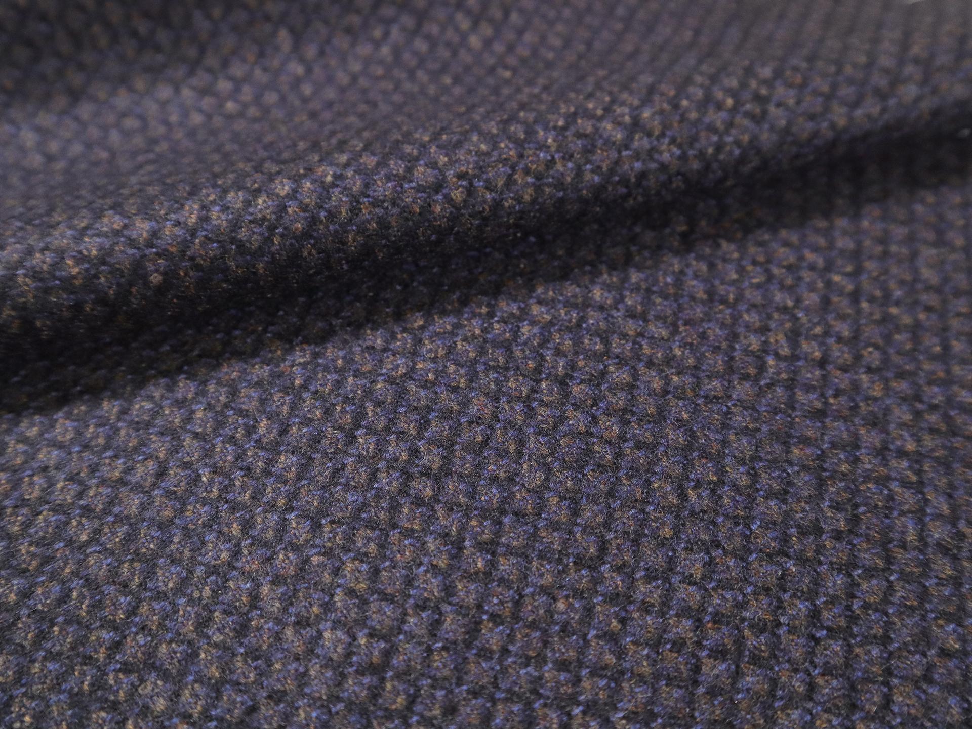 Italian Wool and Cashmere Suiting in Blue, Black & Brown