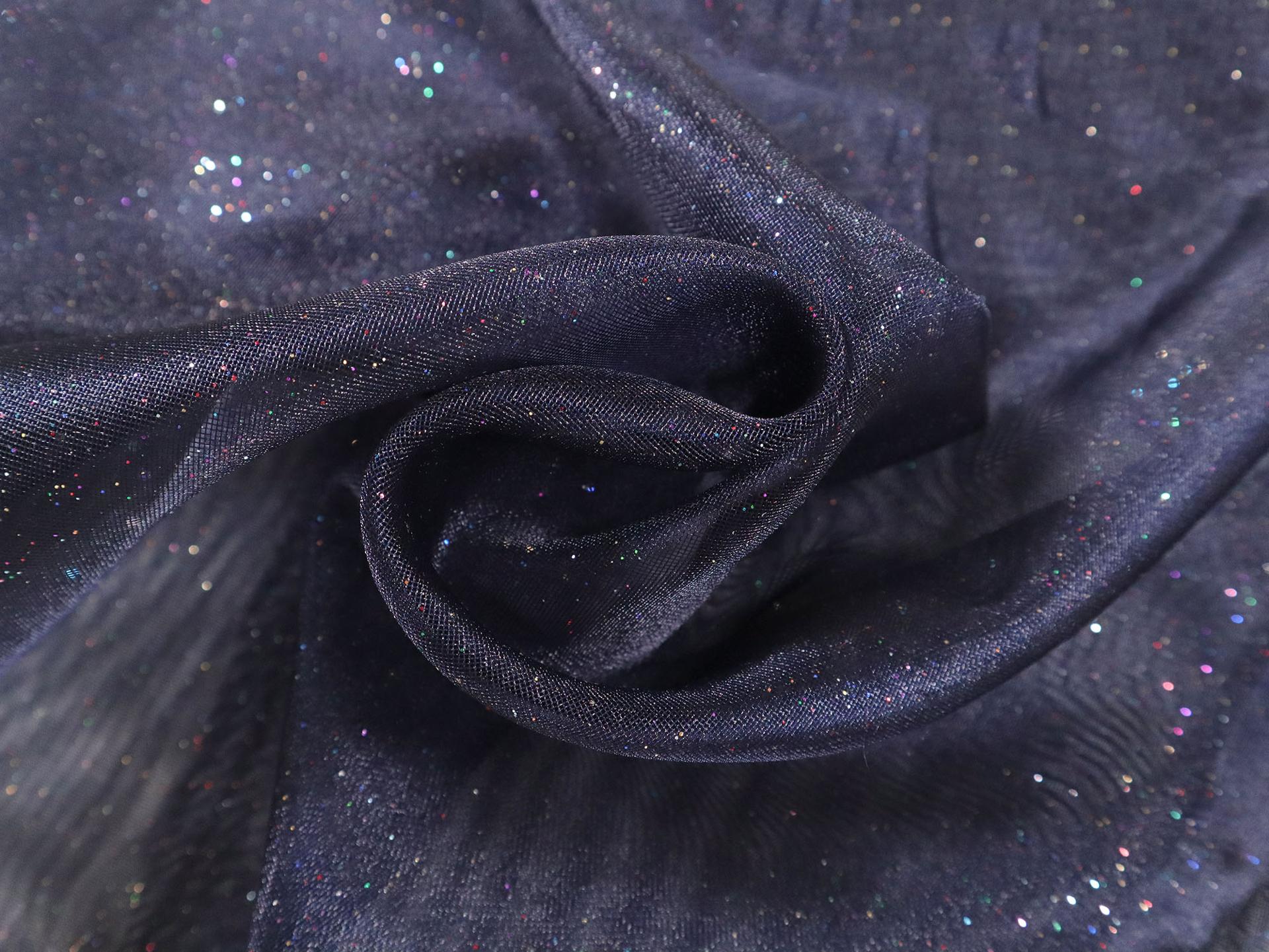 Glitter Mesh in Navy